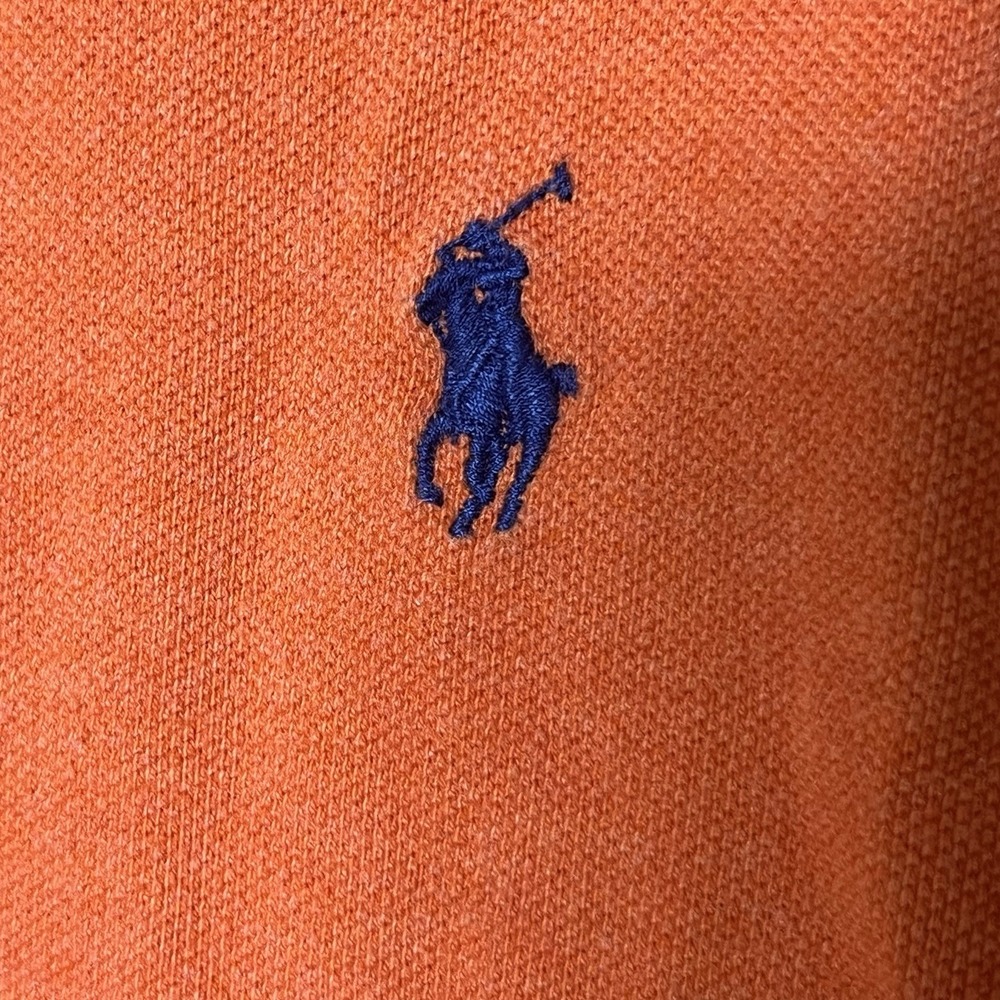 Polo Ralph Lauren Men's 2XL XXL Polo Shirt Orange Navy Pony - Picture 3 of 7